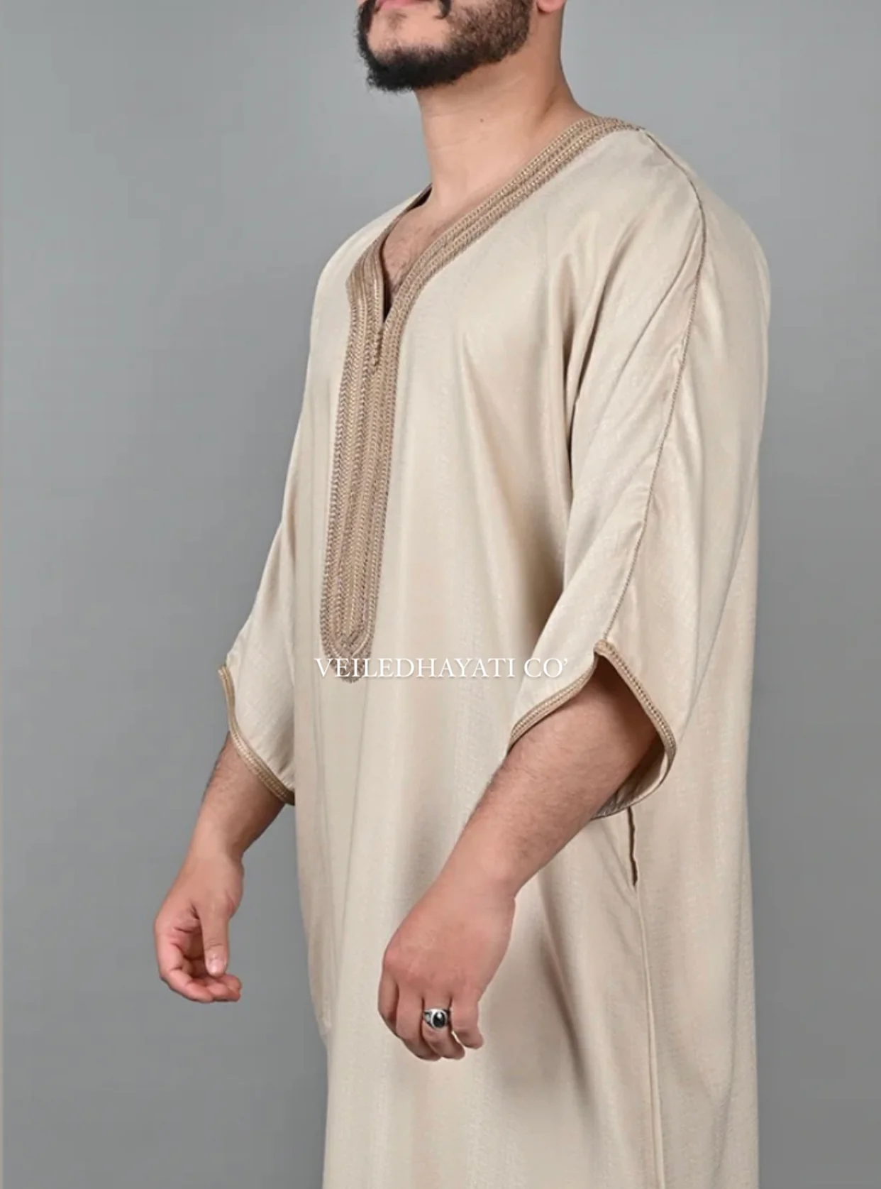 Golden Beige Gandoura - Image 3