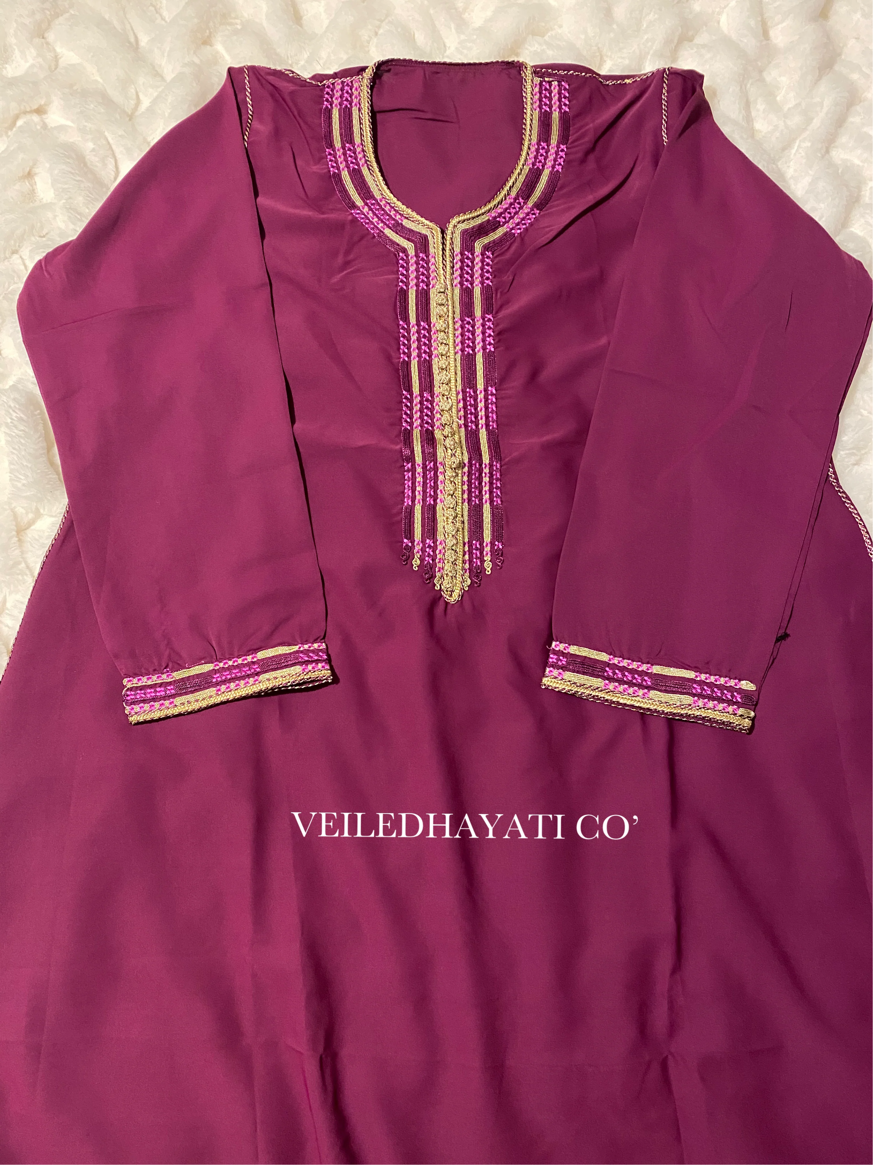 Pink Plum Kaftan *hand-stitched* - Image 3
